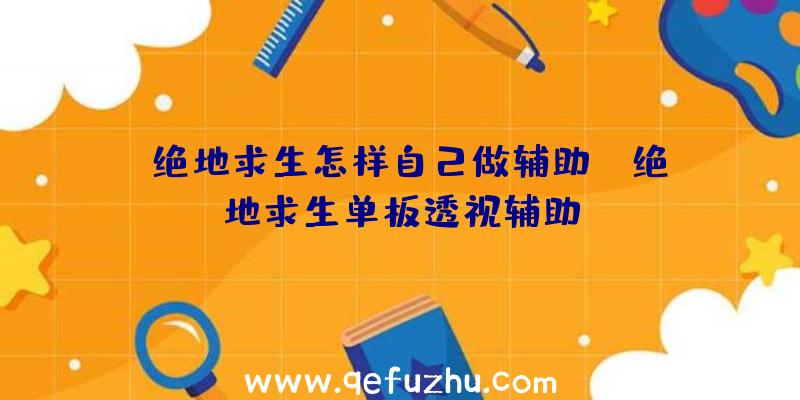 「绝地求生怎样自己做辅助」|绝地求生单板透视辅助